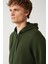 Erkek Haki Kapüşonlu 3 Iplik Şardonlu Fermuarlı Sweatshirt E001019 2