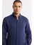 Erkek Indigo Comfort Fit %100 Keten Düğmeli Yaka Gömlek B002191 2
