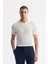 Erkek Lacivert Relaxed Fit Beli Lastikli %100 Keten Pantolon B003032 1