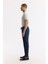 Erkek Lacivert Relaxed Fit Beli Lastikli %100 Keten Pantolon B003032 2