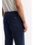 Erkek Lacivert Relaxed Fit Beli Lastikli %100 Keten Pantolon B003032 6