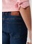 Erkek Koyu Mavi Skinny FitEskitme Yıkamalı Esnek Jean Pantolon B003510 7
