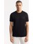 Erkek Siyah Bisiklet Yaka Sırt Ve Göğsü Logo Baskılı T-shirt B001040 6