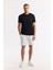 Erkek Siyah Bisiklet Yaka Sırt Ve Göğsü Logo Baskılı T-shirt B001040 7