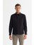 Erkek Siyah Regular Fit Düğmeli Yaka %100 Pamuk Oxford Gömlek B002034 1