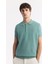 Erkek Nil Yeşili Regular Fit Polo Yaka Dokulu Triko T-shirt B005120 6
