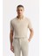 Erkek Taş Comfort Slim Fit Yan Cepli Dokulu Bi Stretch Pantolon A51y3206 7