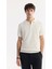 Erkek Ekru Polo Yaka Jakarlı Buklet İplik Triko T-shirt A51Y5040 6