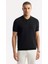 Erkek Siyah Regular Fit Polo Yaka Dokulu Triko T-shirt B005120 6