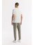 Erkek Beyaz Regular Fit Soft Touch Bisiklet Yaka T-Shirt B001031 4