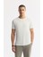Erkek Beyaz Regular Fit Soft Touch Bisiklet Yaka T-Shirt B001031 6