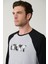 Erkek Gri Bisiklet Yaka Pamuklu Reglan Özel Kutulu Pijama Takımı E003305 4