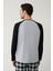 Erkek Gri Bisiklet Yaka Pamuklu Reglan Özel Kutulu Pijama Takımı E003305 5