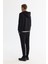 Erkek Siyah Kapüşonlu 3 Iplik Şardonlu Fermuarlı Sweatshirt E001019 4