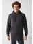 Erkek Antrasit Kapüşonlu 3 İplik Şardonlu Pamuklu Sweatshirt E001018 1