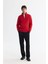 Erkek Kırmızı Dik Yaka Fermuarlı 3 Iplik Şardonlu Sweatshirt E001020 5