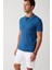 Erkek Indigo Kıvrılmaz Yaka Cepli 2 Düğmeli Polo Yaka T-shirt E001031 3