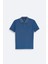 Erkek Indigo Kıvrılmaz Yaka Cepli 2 Düğmeli Polo Yaka T-shirt E001031 6