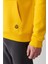 Erkek Sarı Kapüşonlu 3 İplik Şardonlu Pamuklu Sweatshirt E001018 3