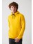 Erkek Sarı Kapüşonlu 3 İplik Şardonlu Pamuklu Sweatshirt E001018 5
