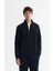 Erkek Lacivert Dik Yaka Fermuarlı 3 İplik Şardonlu Sweatshirt E001020 1