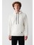 Erkek Beyaz Kapüşonlu 3 Iplik Şardonlu Pamuklu Sweatshirt E001018 1