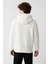 Erkek Beyaz Kapüşonlu 3 Iplik Şardonlu Pamuklu Sweatshirt E001018 4