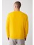 Erkek Sarı Bisiklet Yaka 3 Iplik Şardonlu Pamuklu Sweatshirt E001017 4
