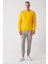 Erkek Sarı Bisiklet Yaka 3 Iplik Şardonlu Pamuklu Sweatshirt E001017 6
