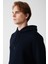 Erkek Lacivert Kapüşonlu 3 Iplik Şardonlu Pamuklu Sweatshirt E001018 2