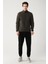 Erkek Antrasit Dik Yaka Soğuğa Dayanıklı Fermuarlı Polar Sweatshirt E001069 5