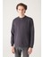 Erkek Antrasit Bisiklet Yaka Pamuklu 2 Iplik Şardonsuz Sweatshirt E001200 1