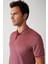 Erkek Bordo Kıvrılmaz Yaka Cepli 2 Düğmeli Polo Yaka T-Shirt E001031 2