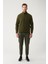 Erkek Haki Dik Yaka Soğuğa Dayanıklı Fermuarlı Polar Sweatshirt E001069 5