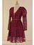 Bordo Dantelli Kısa Abiye 1451 1
