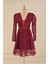 Bordo Dantelli Kısa Abiye 1451 2