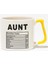 Aunt Nutrition Facts Teyze Hala Hediye Baskılı Sarı Kulplu Modern Seramik Kupa 1