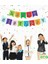 Eco Uzar Yazı ''happy Birthday'' – Renkli Zemin Gümüş Yazılı 1