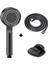 Turbo Fanlı 3'lü Set Siyah 5 Fonksiyonlu Turbo Jet Pervaneli Duş Başlığı+ Örgülü Hortum (150cm) +Askı Aparatı 1