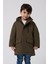 Spor Erkek Çocuk Taba Kürklü Su ve Rüzgar Geçirmez Kapüşonlu 3 Mont Parka 2