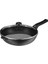 Permadur Premium Wok 30 cm Induction Glass Lid With Steam Opening Aluminium Coated 1