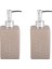Bosphorus Homi Banyo Seti̇ Serami̇k Sivi Sabunluk 2 Adet Bej Modern 7X7X17CM 300ML 1