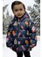 Spor Erkek Çocuk Polarlı Kapüşonlu Roket Desenli Şişme Mont Parka 3