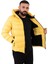 Spor Erkek Kapüşonlu Polarlı Kürklü Su Geçirmez Rüzgara Dayanıklı Şişme Mont Parka 3