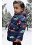 Erkek Çocuk Polarlı Kapüşonlu Gezegen Yıldız Desenli Kışlık Şişme Mont & Kaban & Parka 4