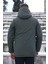 Spor Erkek Polarlı Kürklü Su ve Rüzgar Geçirmez Kapüşonlu Mont Parka 1