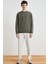 Natas Erkek Yumuşacık Kumaşlı Regular Organik Cotton Yuvarlak Yakalı Haki Sweatshirt 2