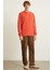 Natas Erkek Yumuşacık Kumaşlı Regular Organik Cotton Yuvarlak Yakalı Kiremit Rengi Sweatshirt 2
