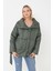 Spor Kadın Dolgulu Astarlı Su Geçirmez Rüzgara Dayanıklı Oversize Bomber Mont Parka 3