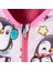 Kız Çocuk Polarlı Kapüşonlu Penguen Şeker Desenli Kışlık Şişme Mont & Kaban & Parka 3